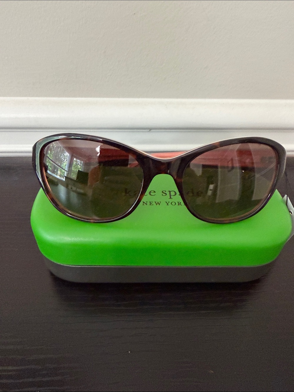 kate spade Sunglasses with Black Lenses and Peach colored Temples